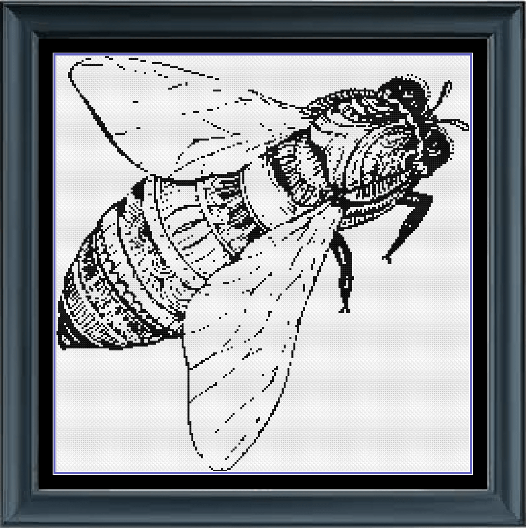 Stitching Jules Design Cross Stitch Pattern Monochrome Honey Bee Cross Stitch Pattern Instant PDF Download